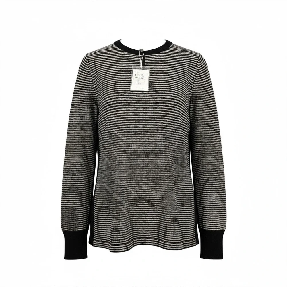Ovadia & Sons New York Wool Striped Long Sleeve Knit‎ Henley Top Men's